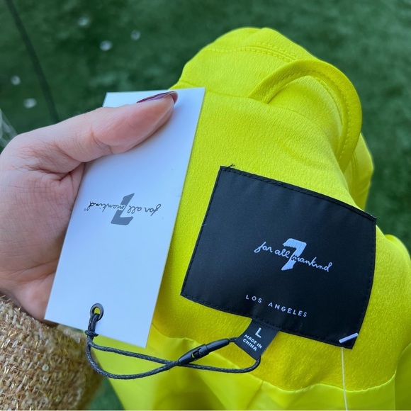 7 for all Mankind Neon Blazer Dress with fringe - Picture 8 of 12